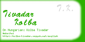 tivadar kolba business card